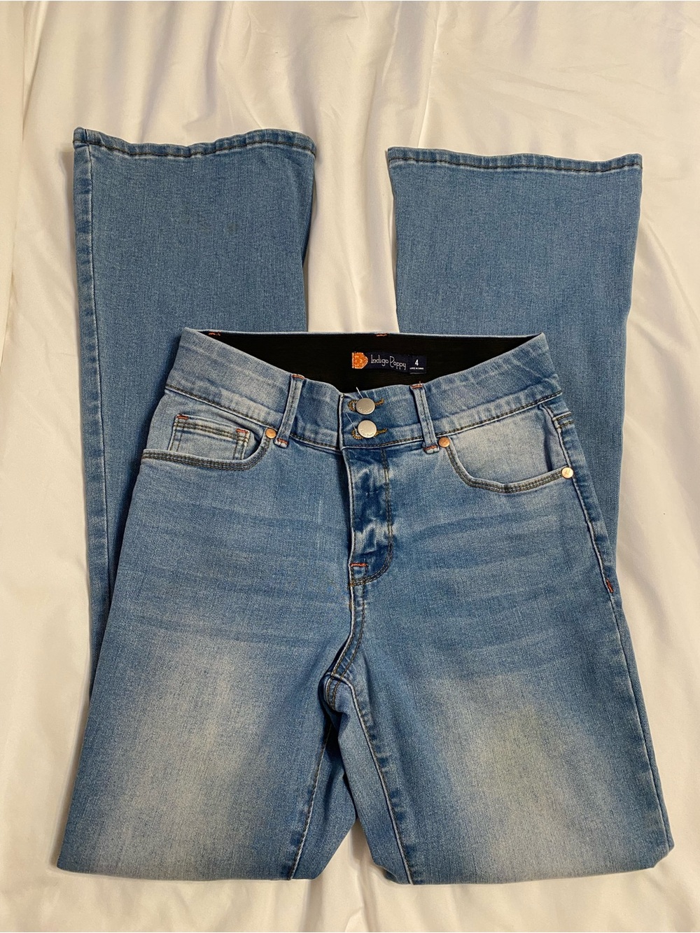 Indigo Pop Light Wash Women's Jeans - Classic Boot Cut, With Tummy Control